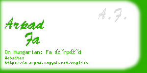 arpad fa business card